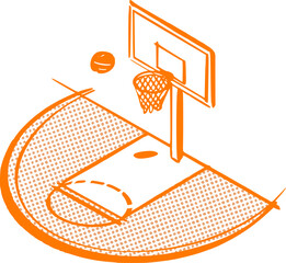 basketball vector illustration in hand-drawn sketch style  © xamyak13