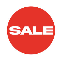 Red Sale Tag and label Sticker on a Transparent Background