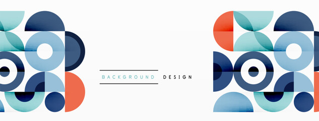 Colorful circle abstract background. Minimal geometric template for wallpaper, banner, presentation