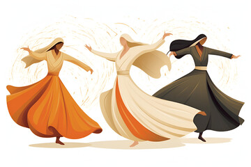 illustration dervish dance. ai