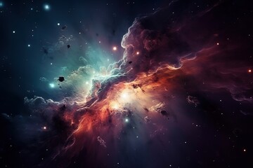 Obraz na płótnie Canvas Background of galaxy and stars -Ai