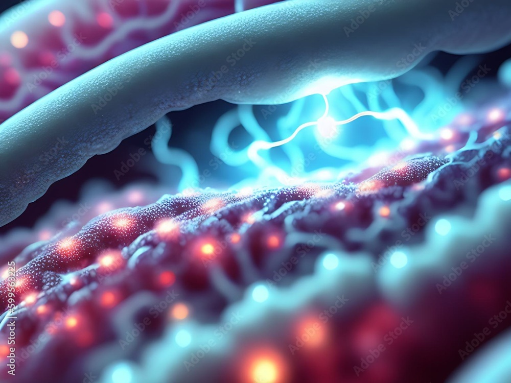 Poster generative ai. human brain neurons. a futuristic vision of artificial intelligence.