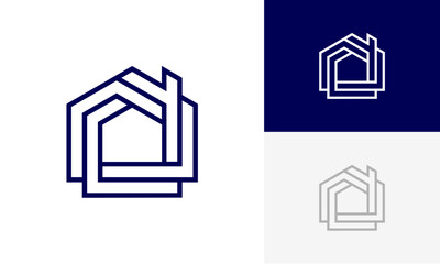 Home simple real estate modern logo design vector