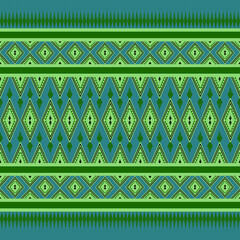 Beautiful green and blue geometric shape seamless colorful pattern 