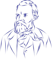 vector illustration portrait of classical music composer Antonin Dvorak