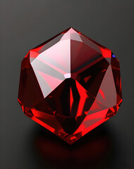 Beautiful gemstone isolated on black background, shiny sparkling trasnparent crystal illustration. Generative Ai.