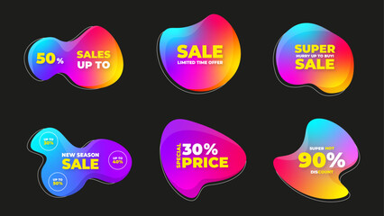6 Gradient Sale Banners. Sale banner templates for promotion and advertising purposes.
The templates contain editable texts.