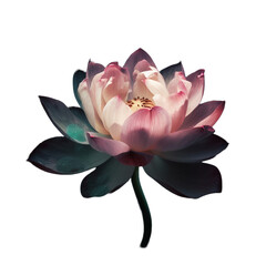 pink lotus flower, water lily, transparent background cutout