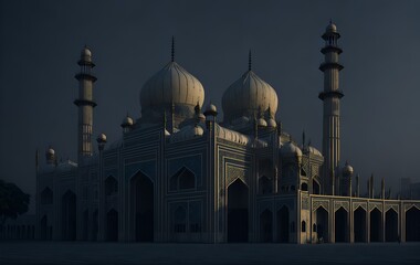 blue mosque at night