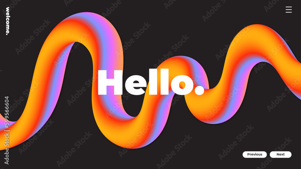 Poster orange gradient wave background. a home page template with a vector illustration of a bright gradien