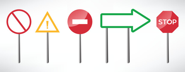 Road traffic control, Lane usage or Stop and yield. Regulatory signs