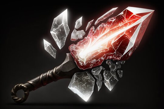 A sword with a red light on it that has a glowing light on it Created using generative AI tools