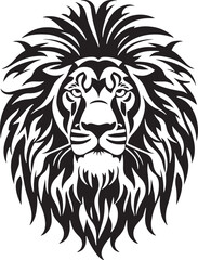 Pretty and powerful lion emblem art vector