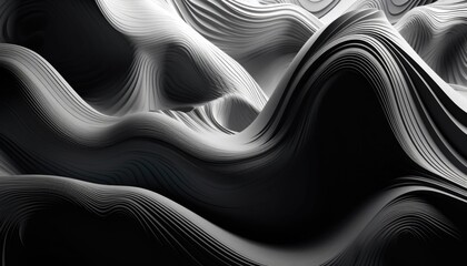 White, blue, black, orange wave background, white background, black background, Generative Ai