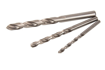 Drill bit. Stainless steel drill bit on a white background (with clipping path).