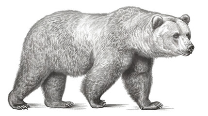drawing of bear - obrazy, fototapety, plakaty
