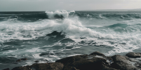 Fototapeta premium sea waves created with Generative AI technology