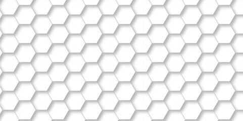 Seamless pattern of white hexagon 3d background with hexagons backdop. Abstract background with hexagons. Hexagonal background with white hexagons backdrop wallpaper with copy space for text.