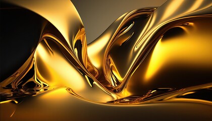 abstract gold wave curve background created with Generative AI technology