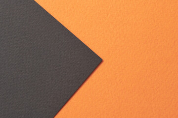 Rough kraft paper background, paper texture orange black colors. Mockup with copy space for text