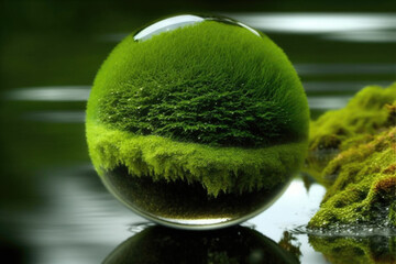marimo moss ball created with Generative AI technology