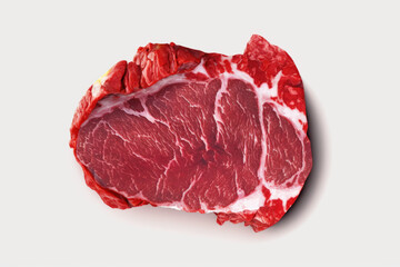 Fototapeta premium raw beef steak isolated created with Generative AI technology