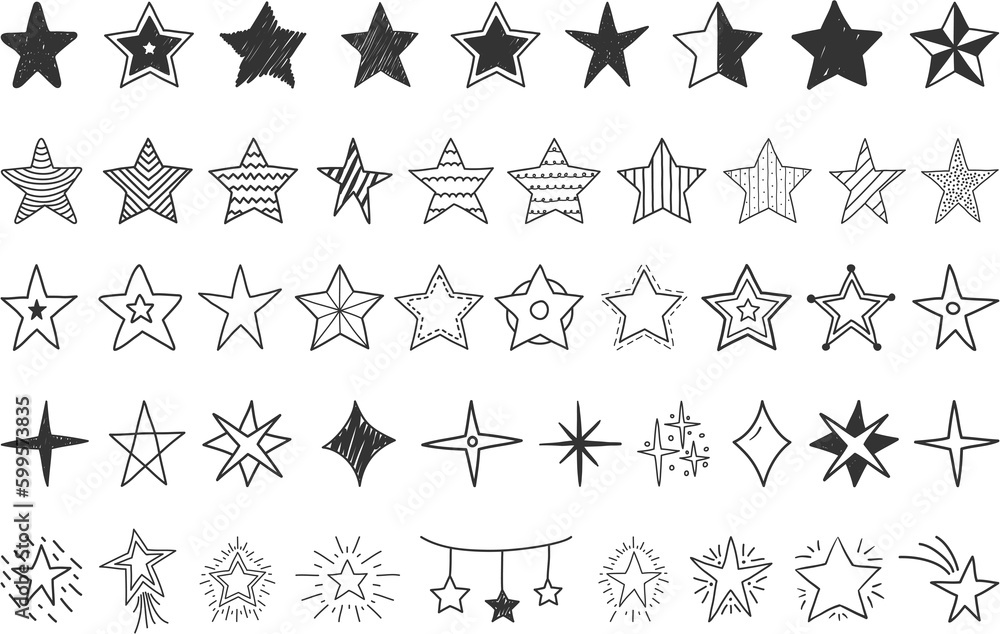 Wall mural Hand drawn doodle stars