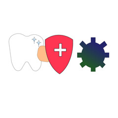 healthy teeth because we used to wash it everyday, recover from any bacteria simple vector