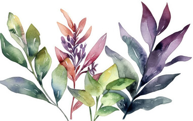 watercolour plant isolated created with Generative AI technology