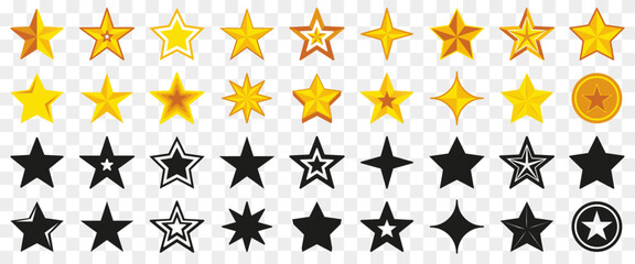 Stars icon collection in different style. Set of stars icon