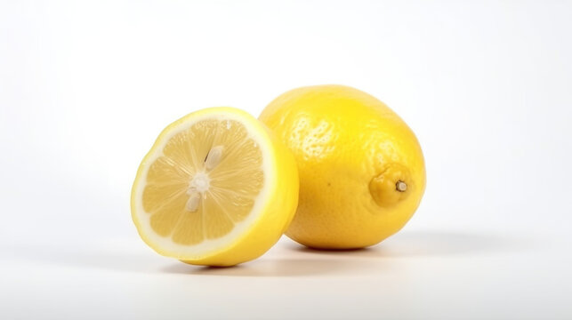 lemon isolated on white created with Generative AI technology