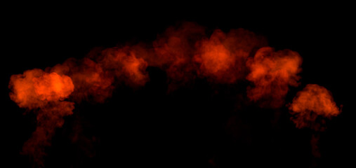 Series of powerful bangs with fire, isolated - object 3D rendering