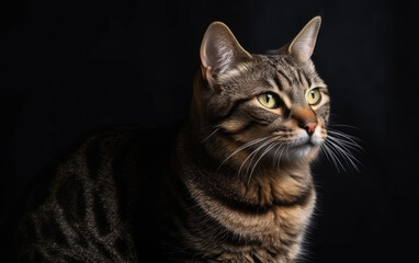 Obraz premium tabby cat isolated created with Generative AI technology