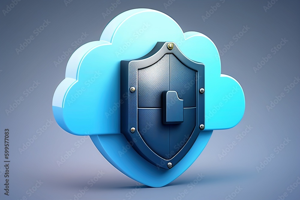 Poster protection shield and network protection concept from lines, triangles and particle style design. il