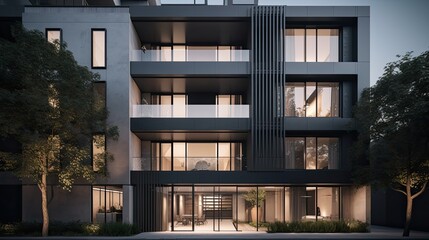 Obraz premium A sleek and vibrant design of luxury apartments buildings. Generative AI 
