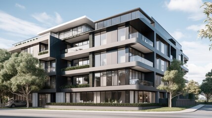 Obraz premium Luxury apartment buildings. Generative AI 