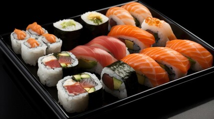 sashimi and sushi created with Generative AI technology