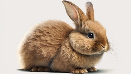 Obraz premium rabbit on white background created with Generative AI technology