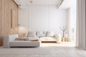 Fototapeta na wymiar interior background lifestyle cushion comfortable concrete white simple three-dimensional grey living room. Generative AI.