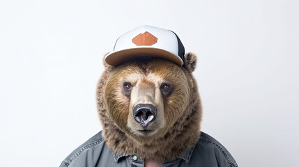 hip-hop bear wearing hip-hop hat created with Generative AI technology