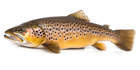 Brown trout isolated created with Generative AI technology