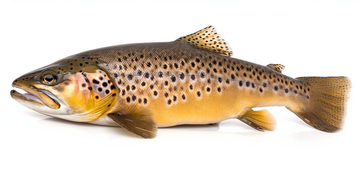 Brown trout isolated created with Generative AI technology
