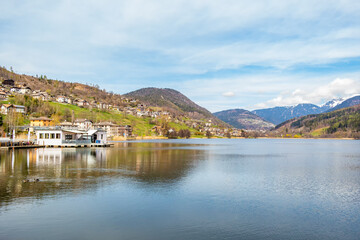 View from Baselga di Pine on Lake Serraia, Trentino Alto Adige, Italy