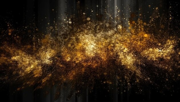 Golden sparkling particles, gold dust, Generative Ai © Royal Ability