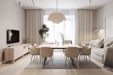 interior background indoor elegant carpet decor green table empty style sofa stylish wall. Generative AI.