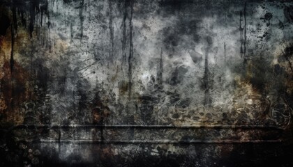 Fototapeta premium Black Background, Stone, Wall, Grunge Background, Generative Ai