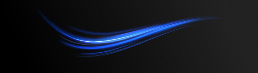 Light blue glowing effect. Glowing white speed lines. Abstract traffic lines on the road. Light trail wave, fire path trace line, car headlights, optical fiber and filament curve swirl png.