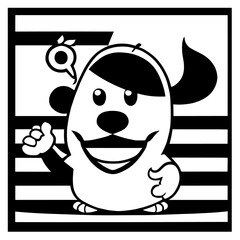 cartoon characters vector design black and white