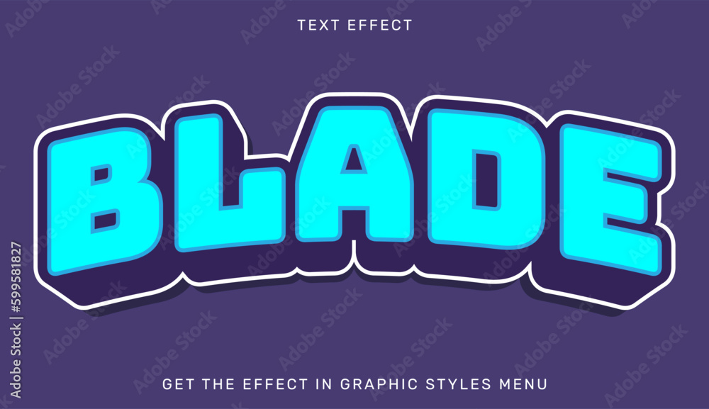 Poster editable blade text effect in 3d style