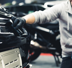 Professional car detailing center - making cars shiny and well maintained. High quality photo